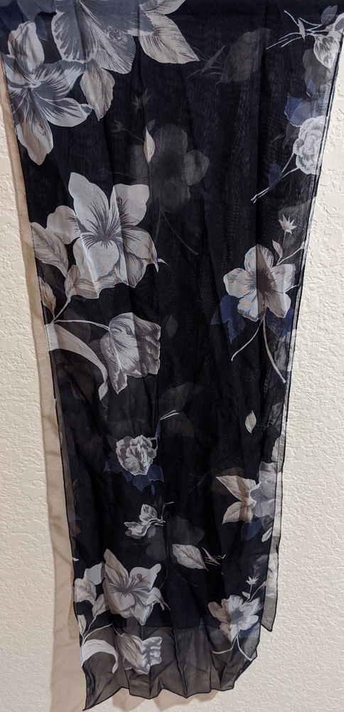 Black & White Chiffon Scarf